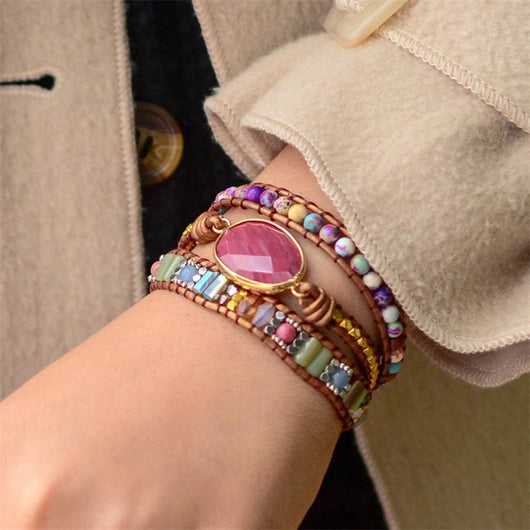 Pulsera Tejida a Mano con Cristales para Yoga y Meditación - Image 5
