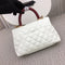 Bolso Bandolera de Cuero Caviar con Patrón de Cadena Diamante