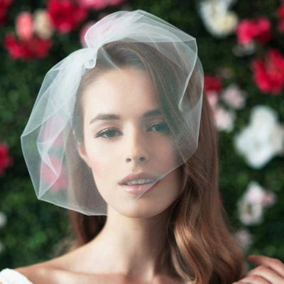 Velo de Novia Mesh Estilo Corto Hijab de Boda - Image 5
