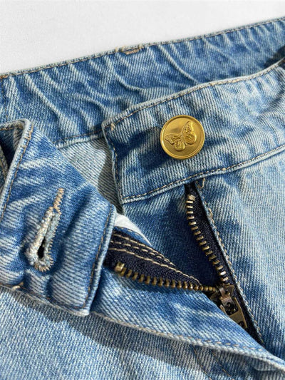Falda Denim Corta Bicolor con Cintura Ajustable - Image 9