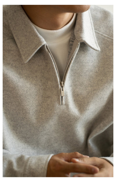 Suéter con Cierre Medio y Cuello Solapa para Hombre - Primavera Otoño - Image 15