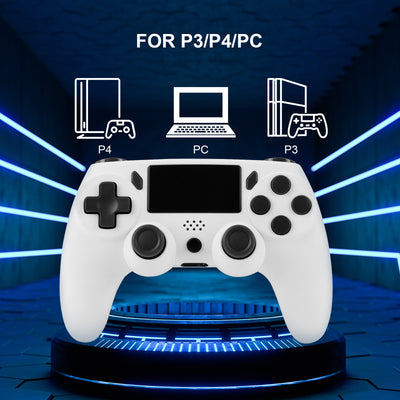 Red game controller with black buttons, D-pad, and dual analog sticks for P4 host gaming. - Image 2