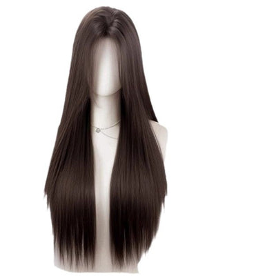 Peluca Frente de Encaje Cabello Liso Negro Natural Largo - Image 4