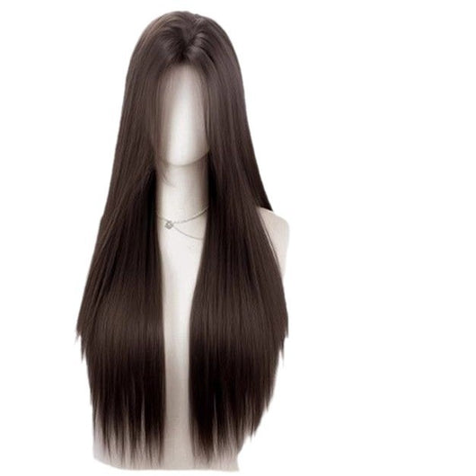 Peluca Frente de Encaje Cabello Liso Negro Natural Largo - Image 4
