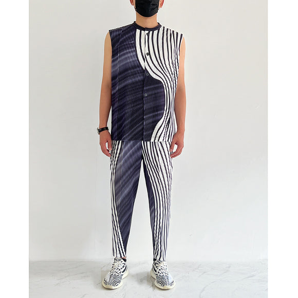 Chaleco Casual de Cuello Alzado con Estampado para Hombre - Perfecto para Verano