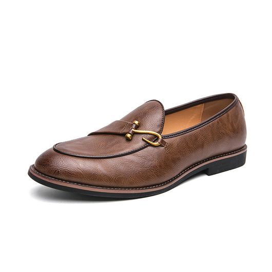 Zapatos Casuales Talla Grande Hombre Estilo Británico sin Cordones - Image 16