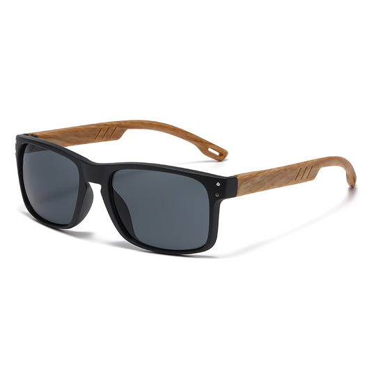 Gafas de Sol Cuadradas Retro con Pata de Madera y Lente Degradado para Hombre - Image 6
