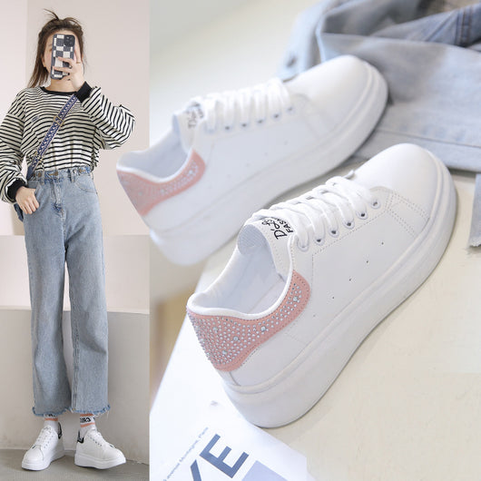 Tenis Blancos con Suela Gruesa para Mujer - Colección Otoño
