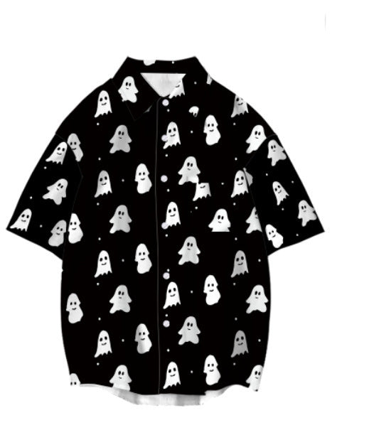 Playera Estampada 3D Ghost Street Manga Corta para Hombre