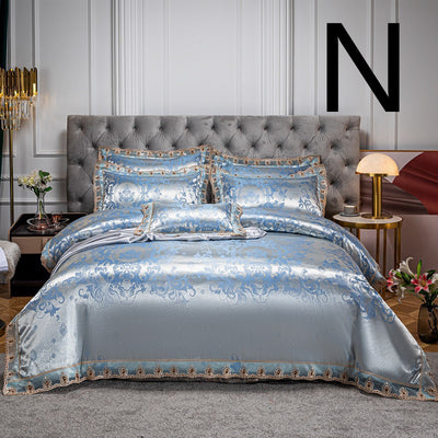Conjunto de Cama Jacquard de Algodón con Encaje - 4 Piezas - Image 4