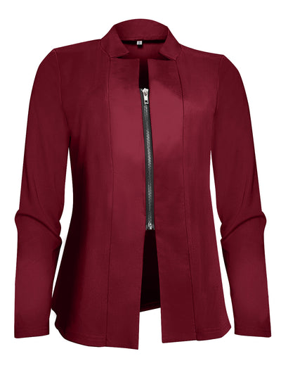 Chaqueta Blazer Mujer Cierre Cremallera Corte Entallado - Image 25