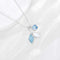 Sterling Plateado Niche Haze Azul Starry Sky Glazed Leaf Necklace Leaf necklace