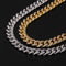 Cadena Cubana Hip Hop 12mm Chapada en Oro Real con Diamantes Completos