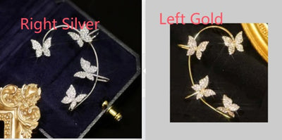 Arete de Mariposa Tipo Ear Cuff y Gancho - Joyería de Moda - Image 10