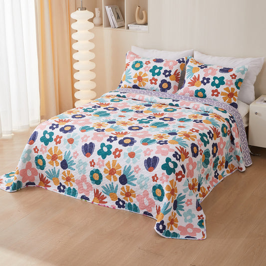 Juego de Sábanas Acolchadas de Algodón Twill - 3 Piezas
