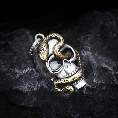 Dije Calavera Serpiente Plata Esterlina - Estilo Personalidad Masculina - Image 6