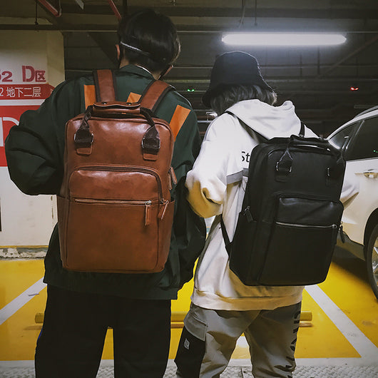 Mochila de Viaje Ejecutiva de Cuero PU con Gran Capacidad - Image 14