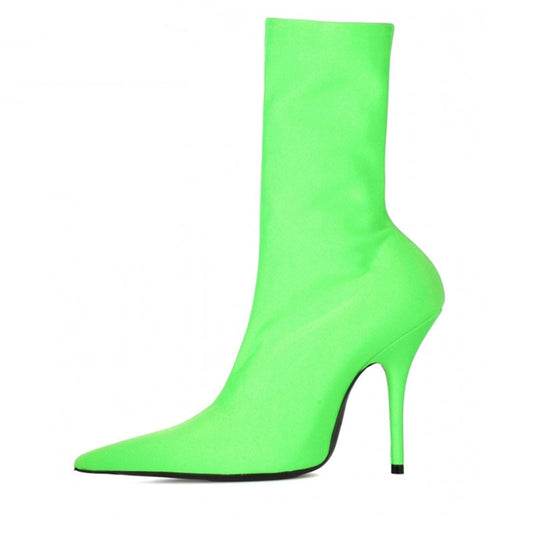 Botas Puntiagudas con Tacón Stiletto y Elástico Lateral para Mujer