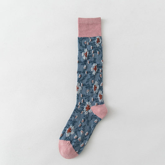 Calcetines de Algodón Puro para Mujer con Diseño Floral - Image 15