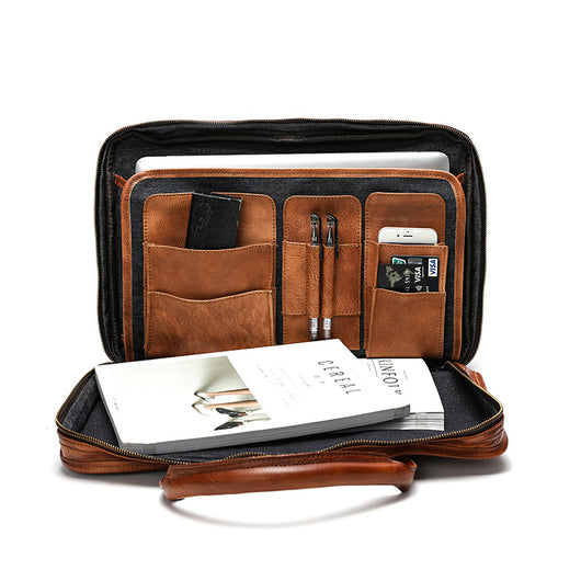 Maletín Vintage de Cuero para Hombre con Gran Capacidad - Image 13