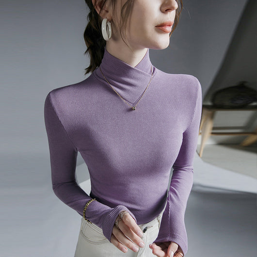 Suéter Cuello Alto Ajustado de Manga Larga para Mujer - Image 15