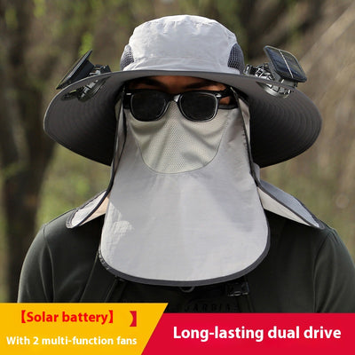 Gorro Solar de Ala Ancha con Ventilador y Secado Rápido - Image 6