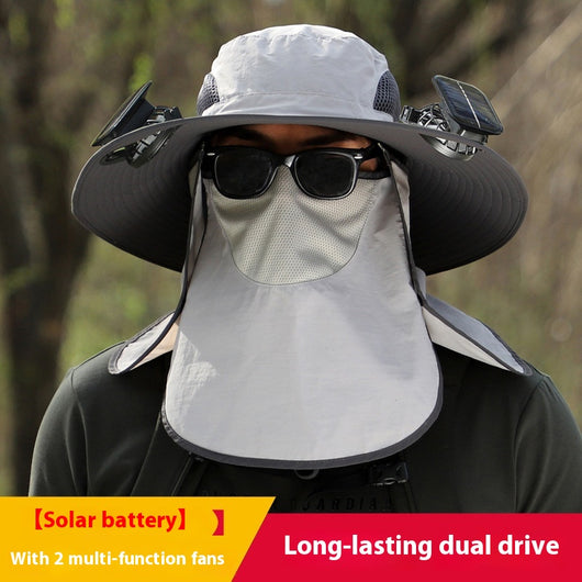 Gorro Solar de Ala Ancha con Ventilador y Secado Rápido - Image 6