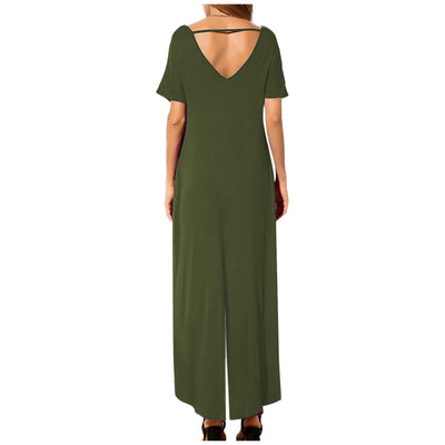 Mono Casual de Pierna Ancha y Manga Corta para Mujer - Image 10