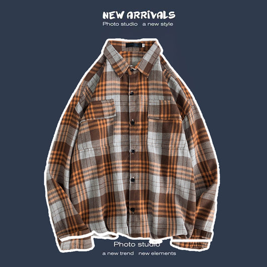 Abrigo Retro de Cuadros para Hombre - Estilo Suelto y Personalidad - Image 37
