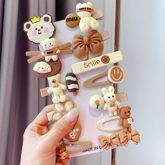 Set de 14 Accesorios para el Cabello Infantil - Horquillas Arcoíris, Mariposas y Frutas - Image 16