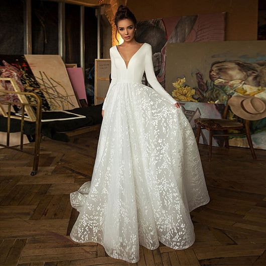 Vestido Elegante Escote V Largo Sofisticado Europeo Americano