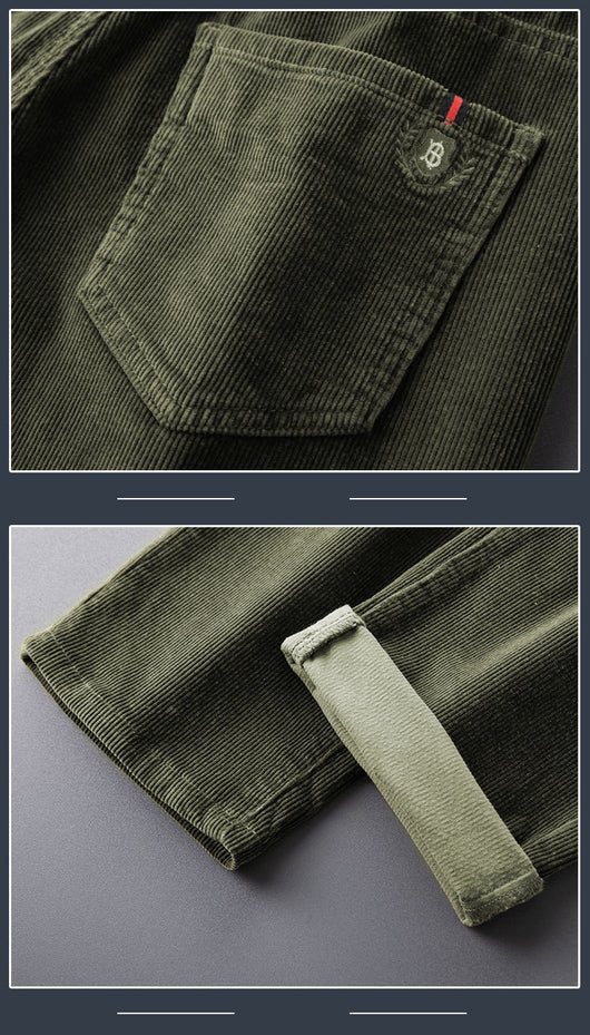 Pantalones Rectos de Felpa para Hombre - Abrigo Otoñal Plus - Image 18