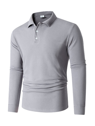 Polo Manga Larga con Cuello Solapa y Botones para Hombre - Image 36