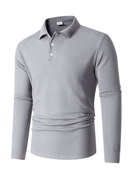 Polo Manga Larga con Cuello Solapa y Botones para Hombre - Image 36