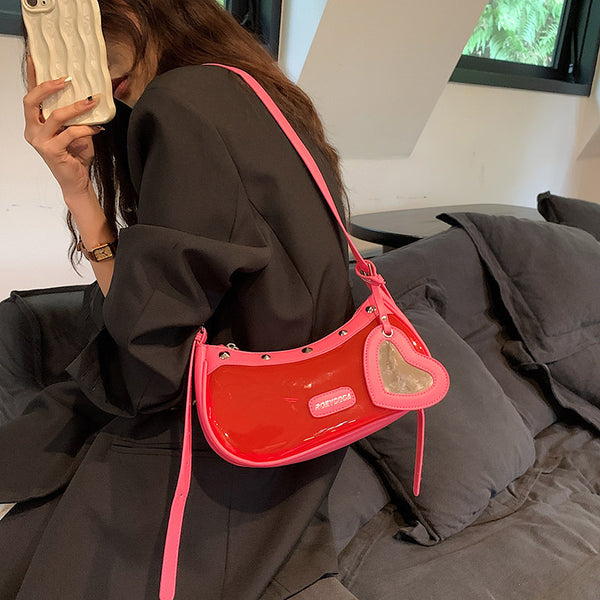 Bolsa Baguette Transparente de Gelatina con Hombro Único - Diseño Trendy de Alto Impacto