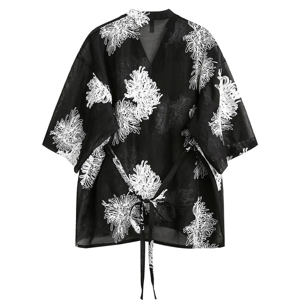 Camisa Casual Bordada de Manga Corta para Hombre