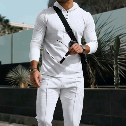 Conjunto de Sudadera y Pantalón Texturizado con Capucha - Estilo Europeo Moderno - Image 32