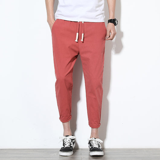 Pantalones de Lino para Hombre Estilo Coreano - Ajuste Relajado y Fresco - Image 15