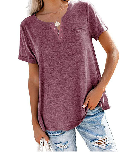 Camiseta Holgada de Cuello Redondo en Colores Sólidos - Image 12