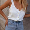 Blusa Sin Mangas Cuello Redondo con Volantes en Colores Sólidos