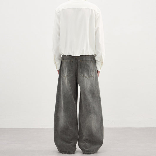 Pantalones Vaqueros Gris Lavado Básicos para Hombre - Otoño Invierno - Image 5
