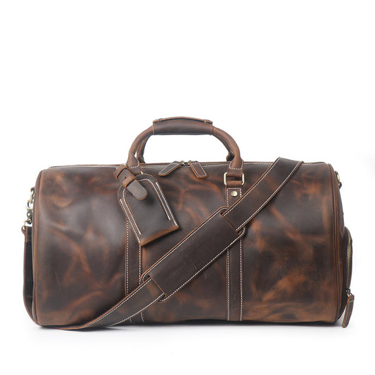 Bolsa de Viaje Cuero Vintage Crazy Horse - Equipaje Deportivo Versátil - Image 2