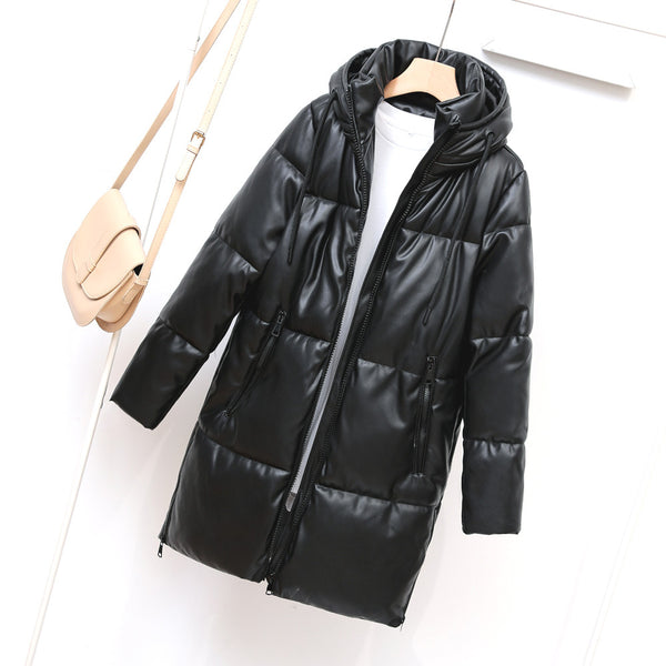 Chaqueta de Cuero Acolchada para Mujer - Calidez y Estilo
