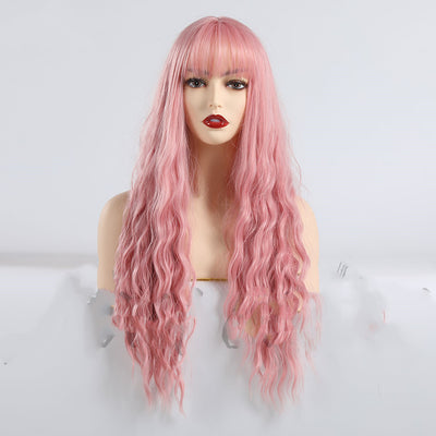 Peluca Larga Ondulada con Flequillo - Cabello Rizado Natural - Image 9