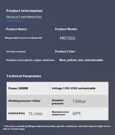 Lavadora de Alta Presión Automática 1400W con Cebado Automático - Image 20