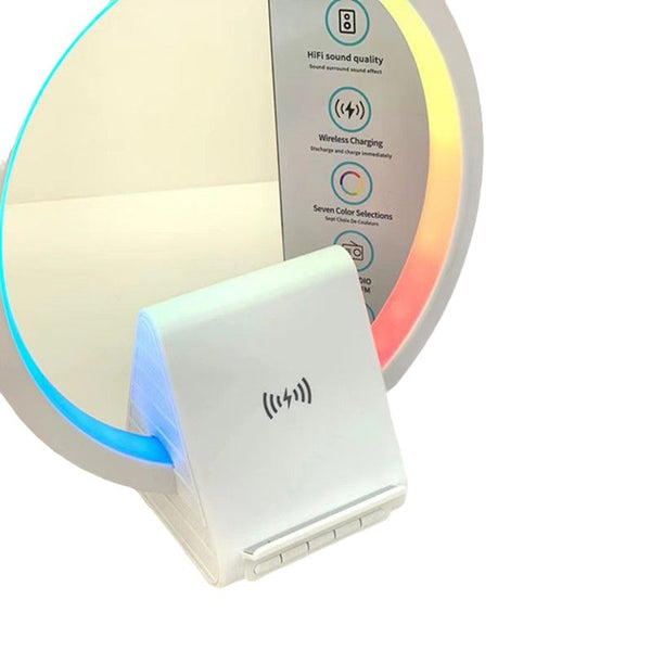 Parlante Inteligente Bluetooth con Luz Ambiental y Cargador Inalámbrico 15W