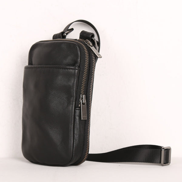 Bolsa de Cuero Cruzada para Hombre - Estilo Oblicuo - Image 7