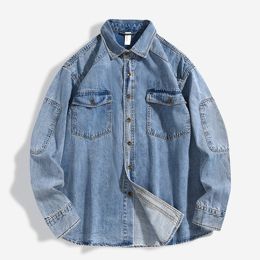 Chamarra Tipo Camisa Oversize Lavado Pesado para Hombre