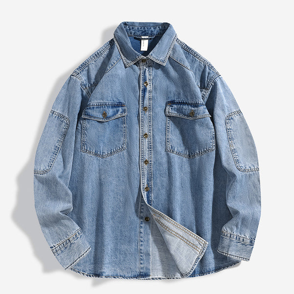 Chamarra Tipo Camisa Oversize Lavado Pesado para Hombre
