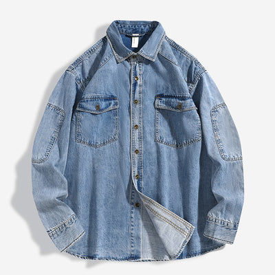 Chamarra Tipo Camisa Oversize Lavado Pesado para Hombre